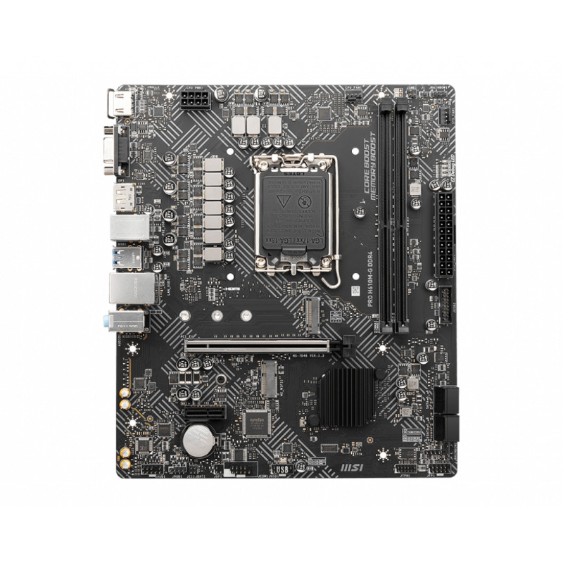 MB MSI H610 INTEL S-1700 12A GEN/2XDDR4 3200MHZ/PCIE 4.0/HDMI/DVI/DP/2XUSB 3.2/M.2/MICRO ATX/GAMA BASICA image 3